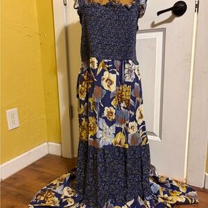 Floral Blue Maxi Dress